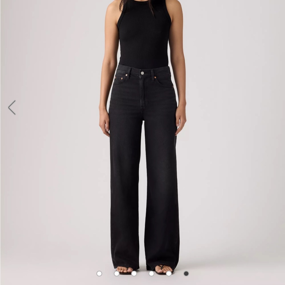 Levi's Black Ribcage Wide Leg Jeans